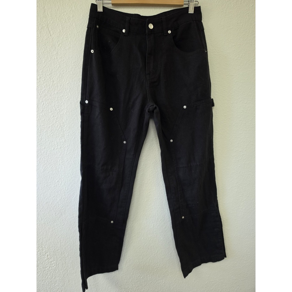 NWT Sumwon Black Cotton Cargo Pants Size S Streetwear Casual Trousers Slacks